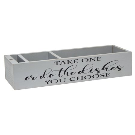 ELEGANT DESIGNS Countertop Organizer Take One or do the Dishes You Choose Script in Black, Marker Slot, Gray Wash HG2034-GRY